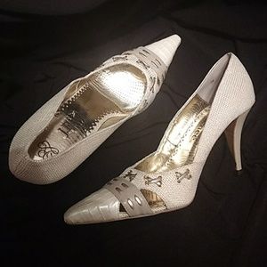 J Renee shoes. Cream color w/ gold  3.5" heels